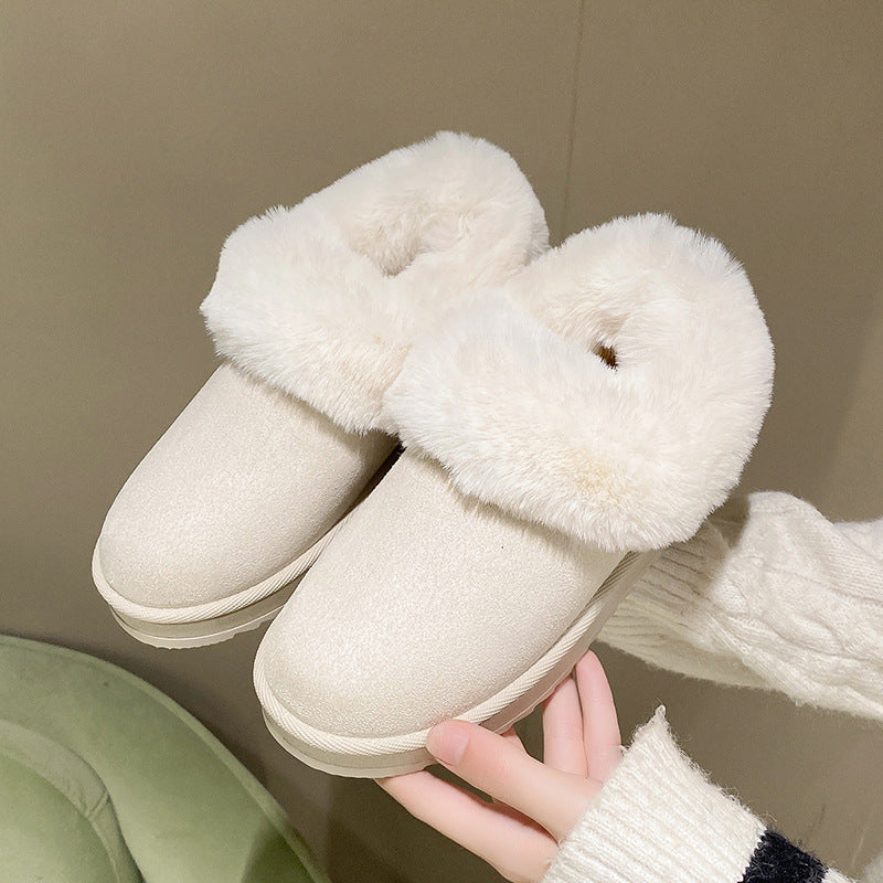 Women's Round Toe Vintage Height Increasing Snow Boots Cotton Shoes
