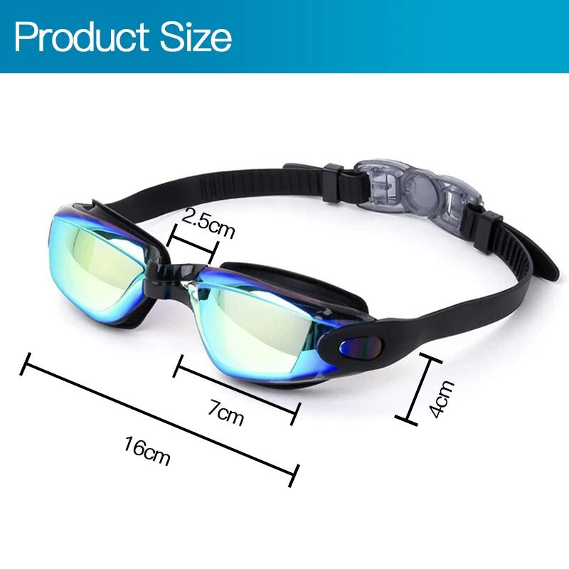 Clear Comfortable Swimming Goggles UV- Anti-Fog Swim Glasses Mirror & Kids