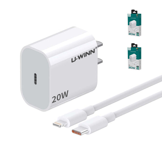2Pzs Charger Tipc C Linghtning Quick Charge 20w 1M