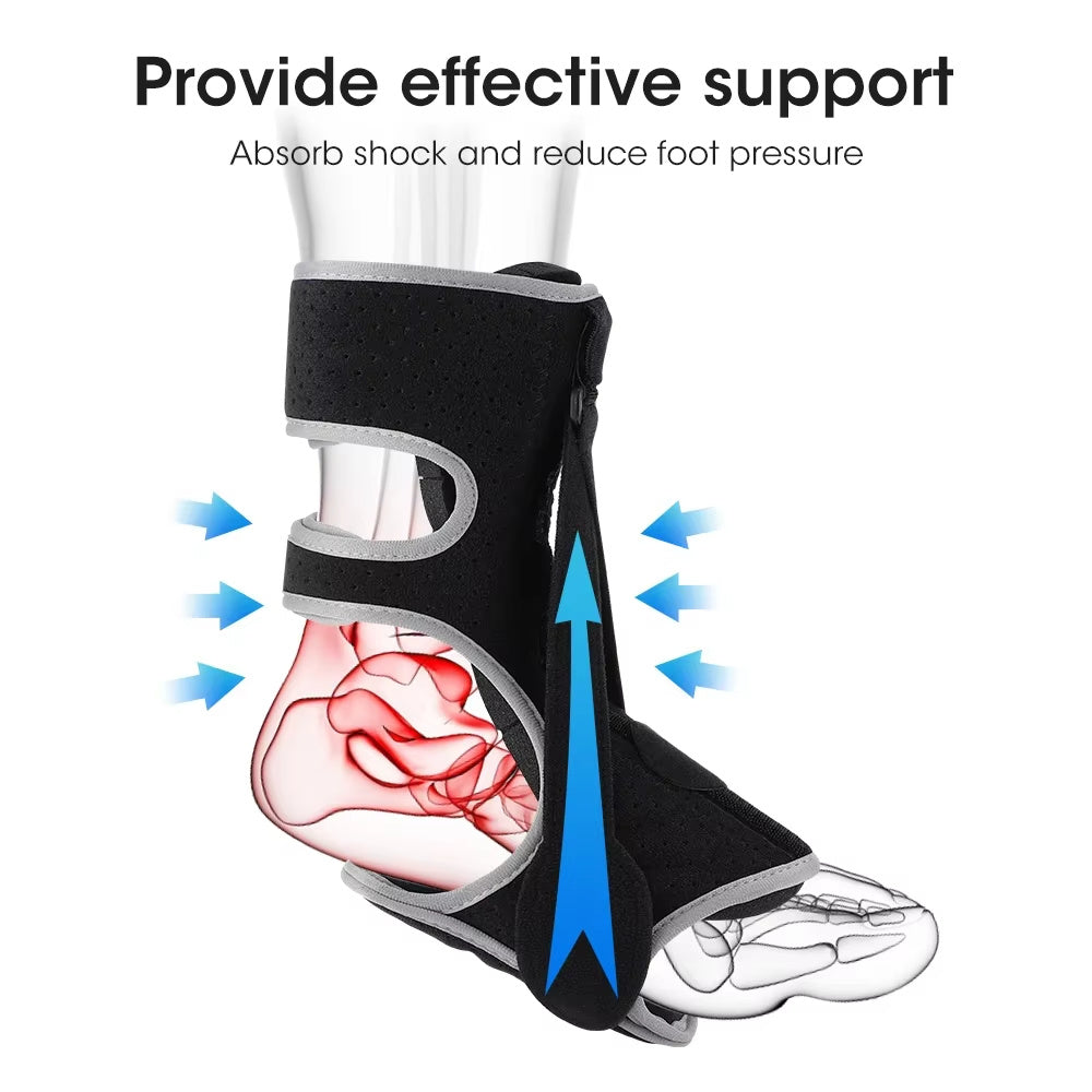 Adjustable Foot Drop Steel Plate Support, Ankle Anti-Sprain Fixed Brace, Correction Belt, Foot Drop Orthosis