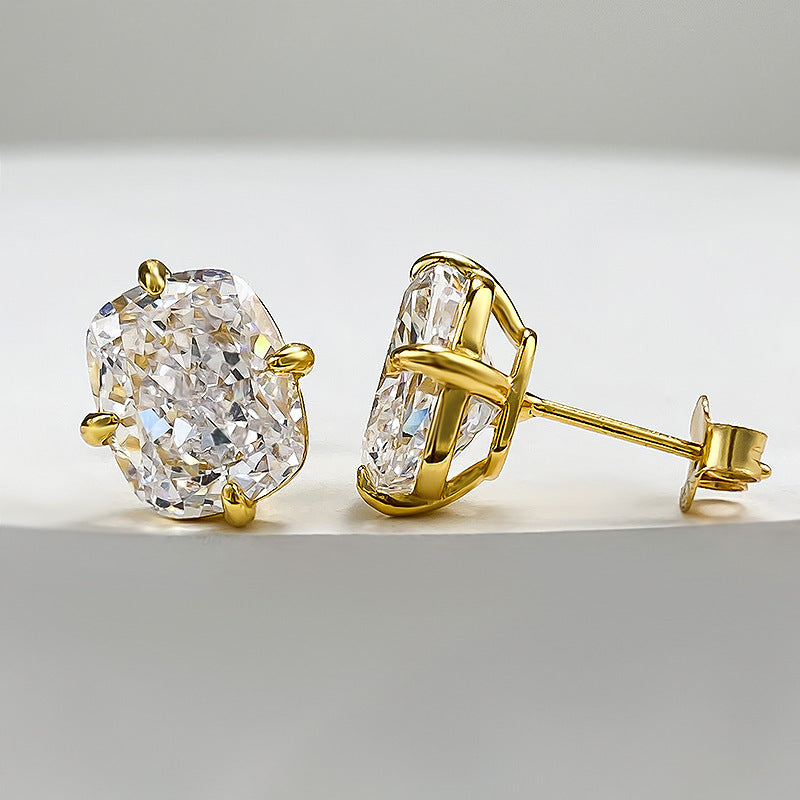 S925 Silver Plated High Carbon Diamond 810 Ear Studs