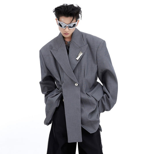 Niche Deconstruction Twill Texture Large Profile Suit Jacket