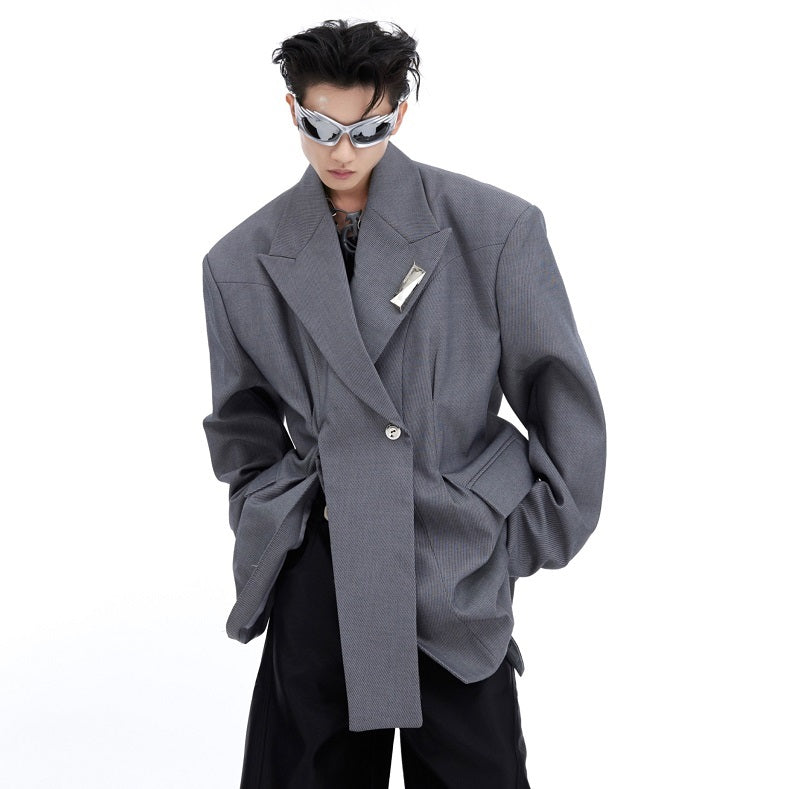 Niche Deconstruction Twill Texture Large Profile Suit Jacket