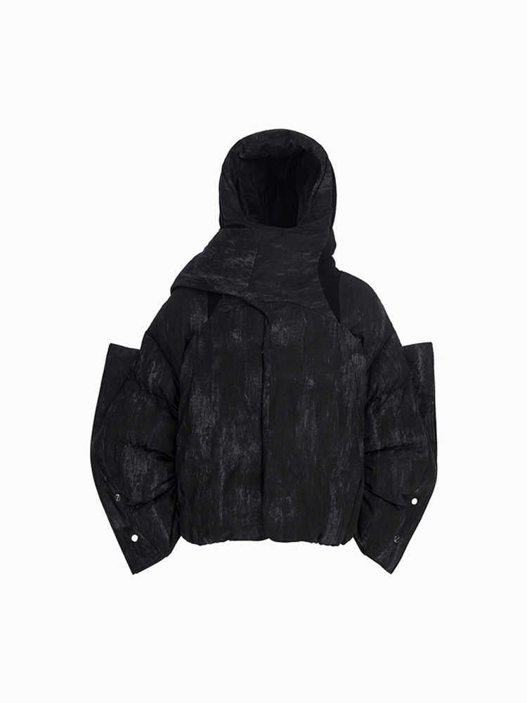 Dark Structure Old Cold-proof Niche Designer Men's Hooded Cotton Coat Jacket