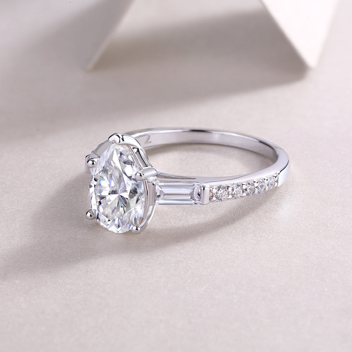 Large Diamond Diamond Ring Luxury Fashion Set Moissanite Silver Ring