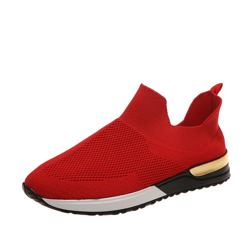 Spring And Autumn New Breathable Fly Woven Mesh Pumps Soft Bottom Running Shoes