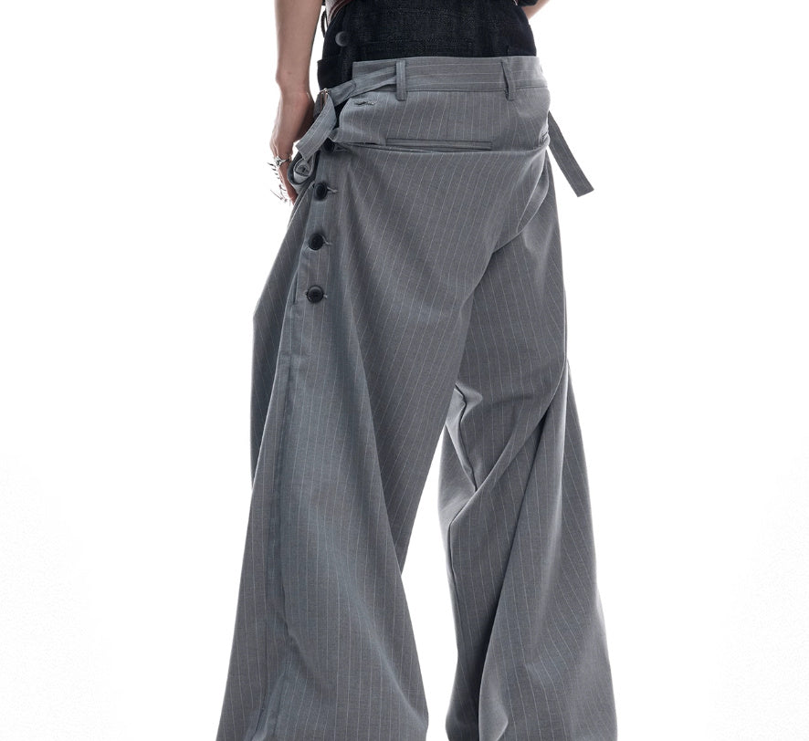 Denim Stitching Design Sense Fake Two Pieces Suit