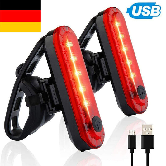 2pcs Bicycle LED Rear Light Bicycle Lamp Rear Light USB Rechargeable