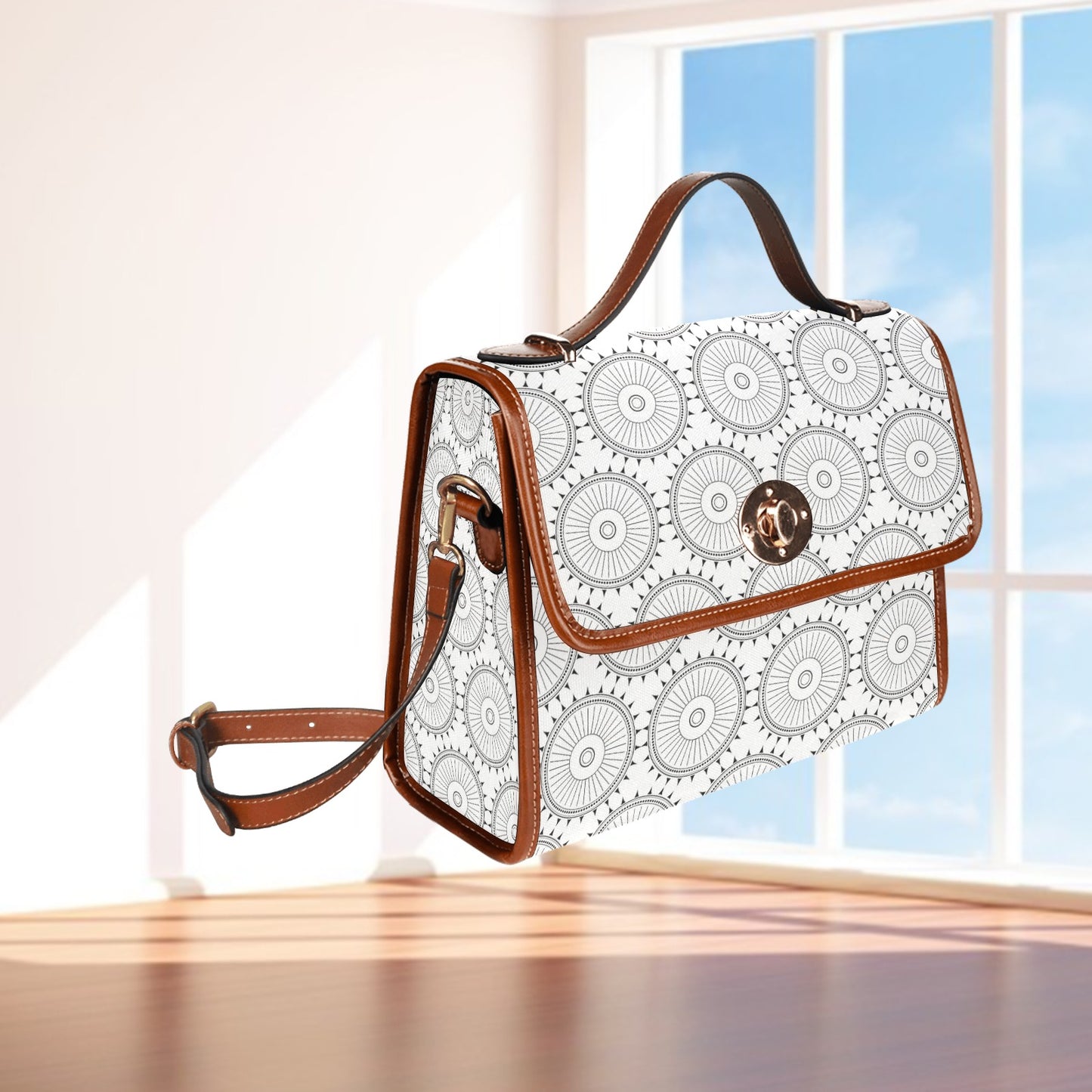 Waterproof Canvas Bag-Brown (All Over Print) (1641)