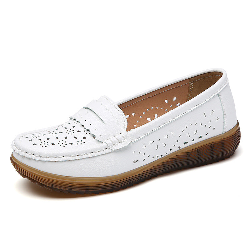 Tendon Bottom Soft Bottom Cutout Breathable Shoes Flat Hole Shoes
