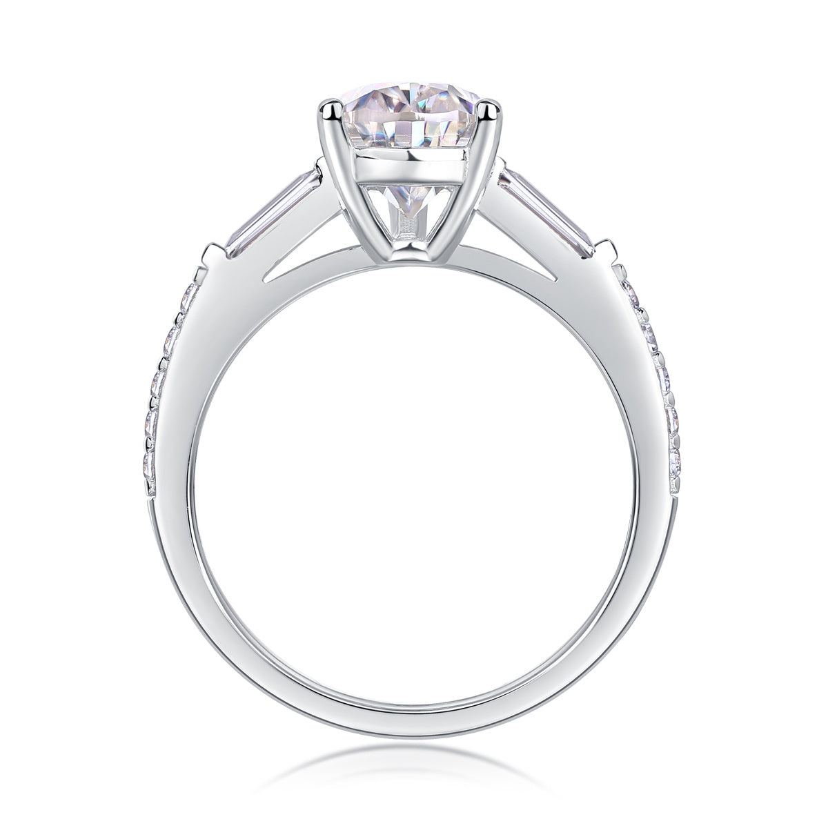 Large Diamond Diamond Ring Luxury Fashion Set Moissanite Silver Ring