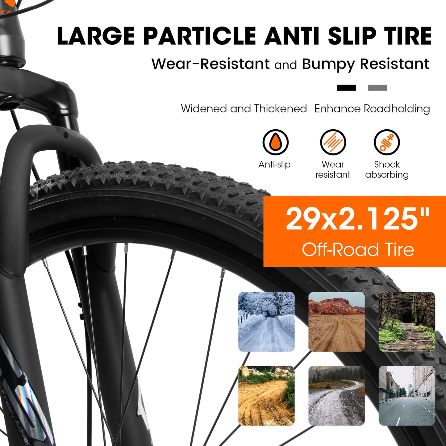 A29367 29 Inch Mountain Bike 21 Speed, Suspension Fork, Aluminum Frame Disc Brake, Mountain Biking For Both Men And Women.