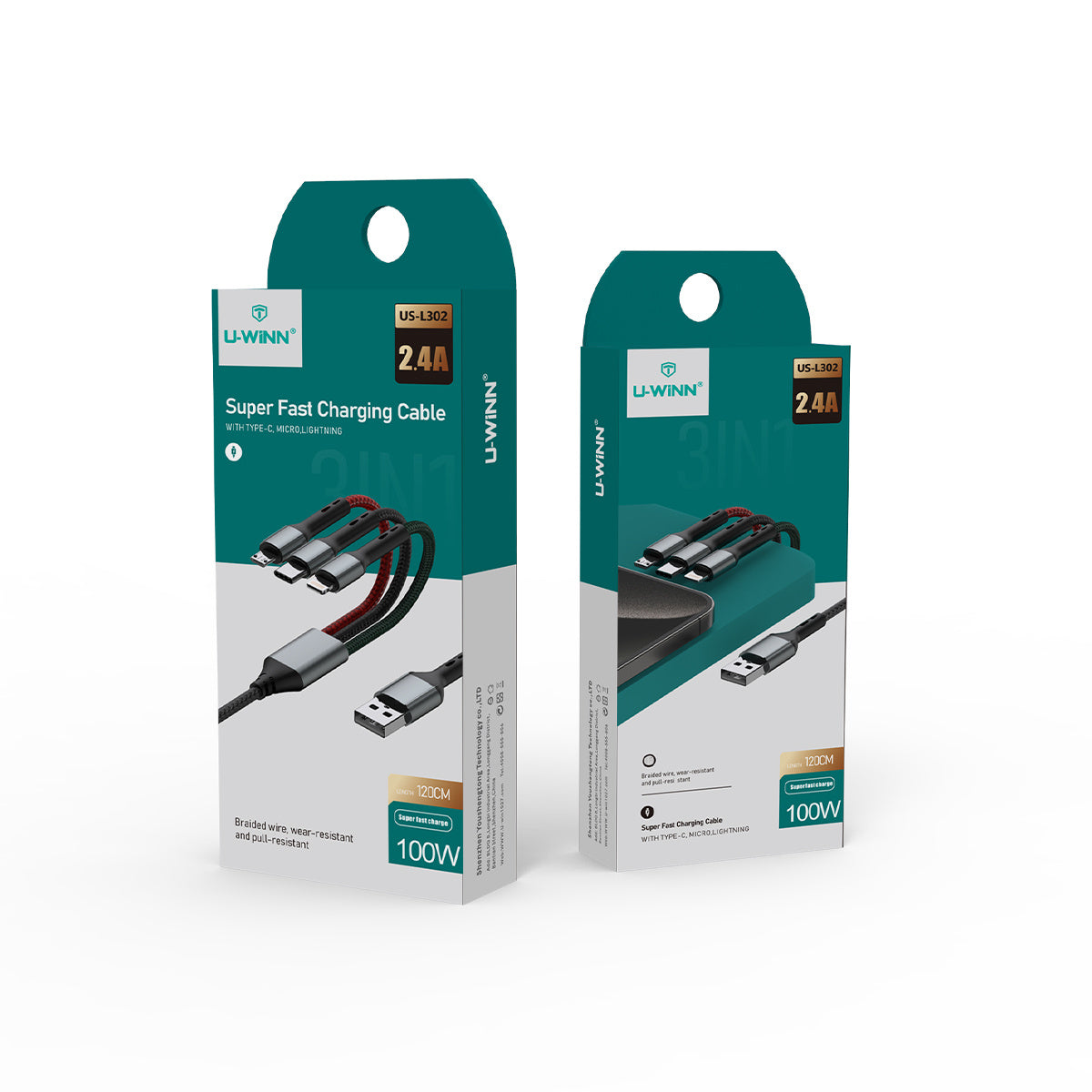 5pzs Cable 3 En 1 Nailon Trenzado Negro 1m Cable Carga Rapida Para Android Phone 16 15 Pro Xiaomi Redmi Note 14 13 40 X7b X6a