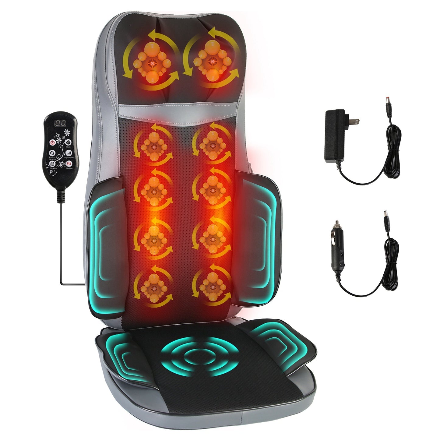 1Pc Shiatsu Full Body Massage Chair Pad With Heat 3D Kneading For Home Car Driver Seat Fedex Shipping