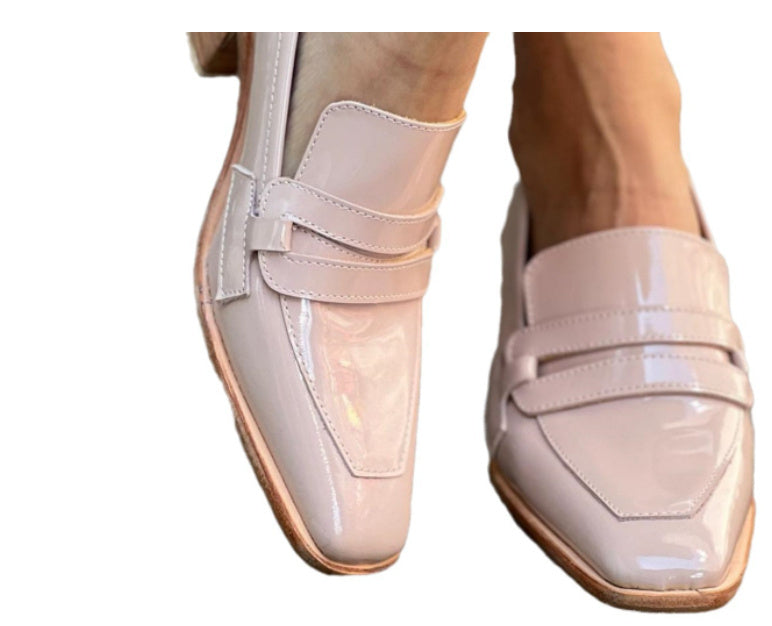 Fashion Square Toe Slip-on Paint Oversized Shoes Women