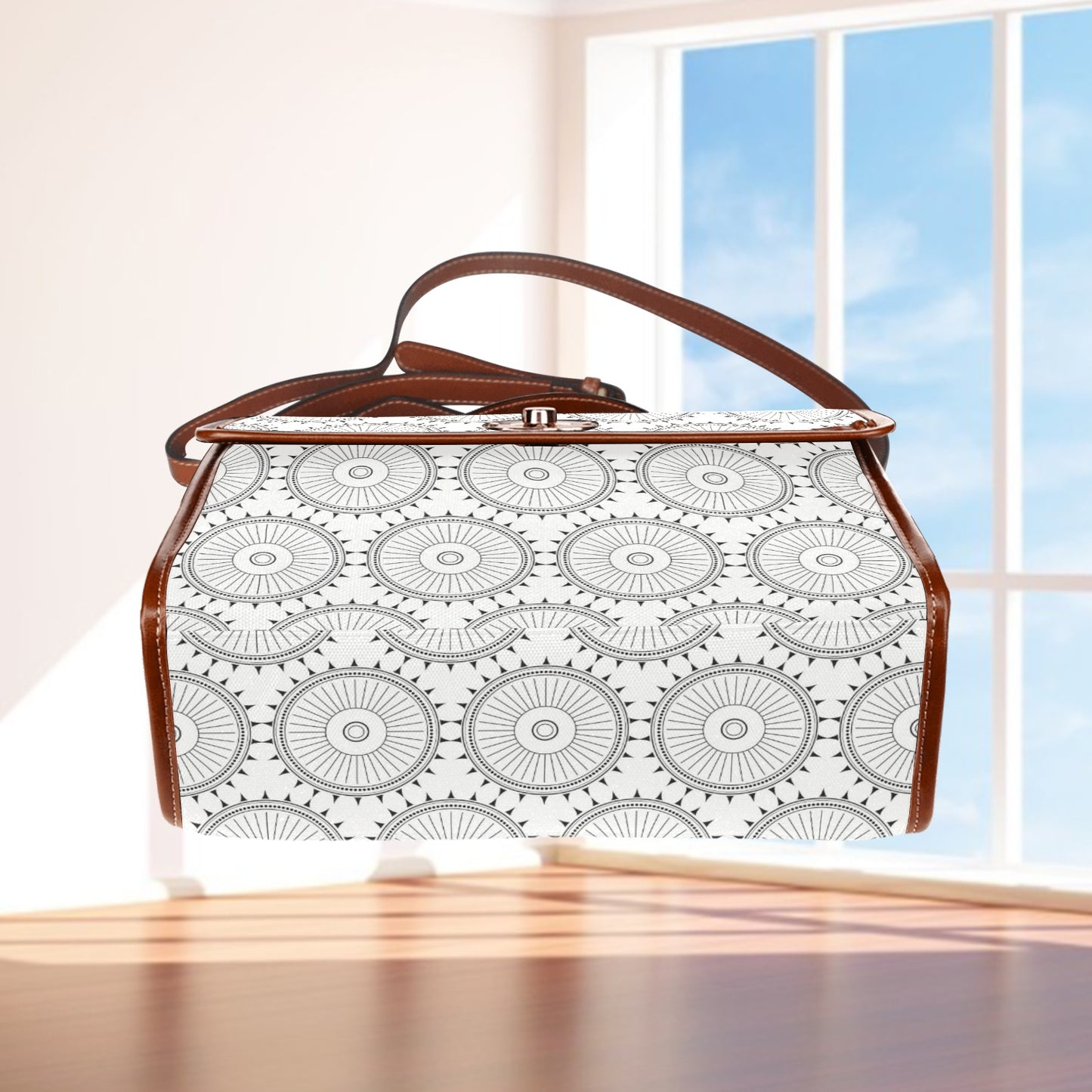 Waterproof Canvas Bag-Brown (All Over Print) (1641)