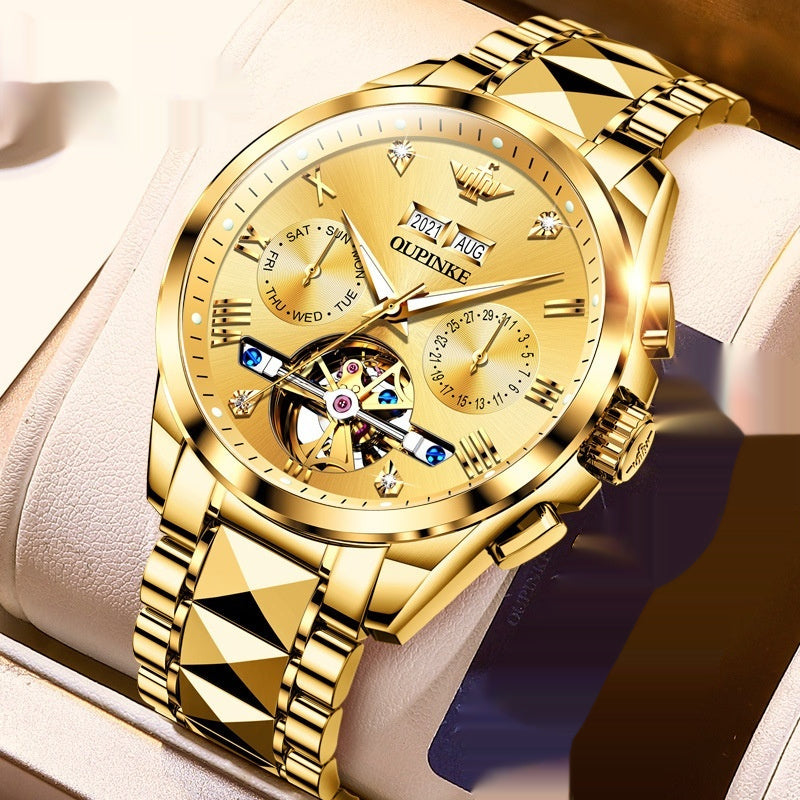 Hollow Automatic Mechanical Tide Waterproof Men's Watch