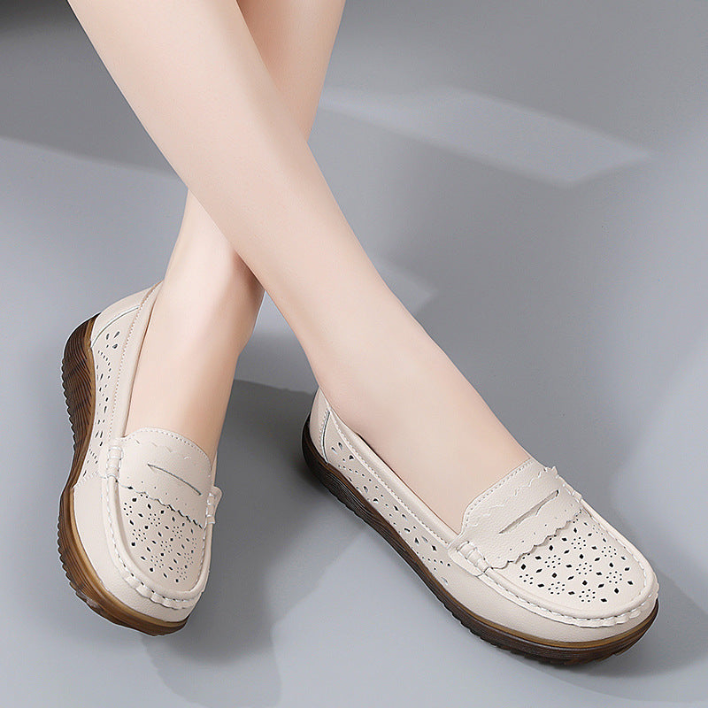 Tendon Bottom Soft Bottom Cutout Breathable Shoes Flat Hole Shoes