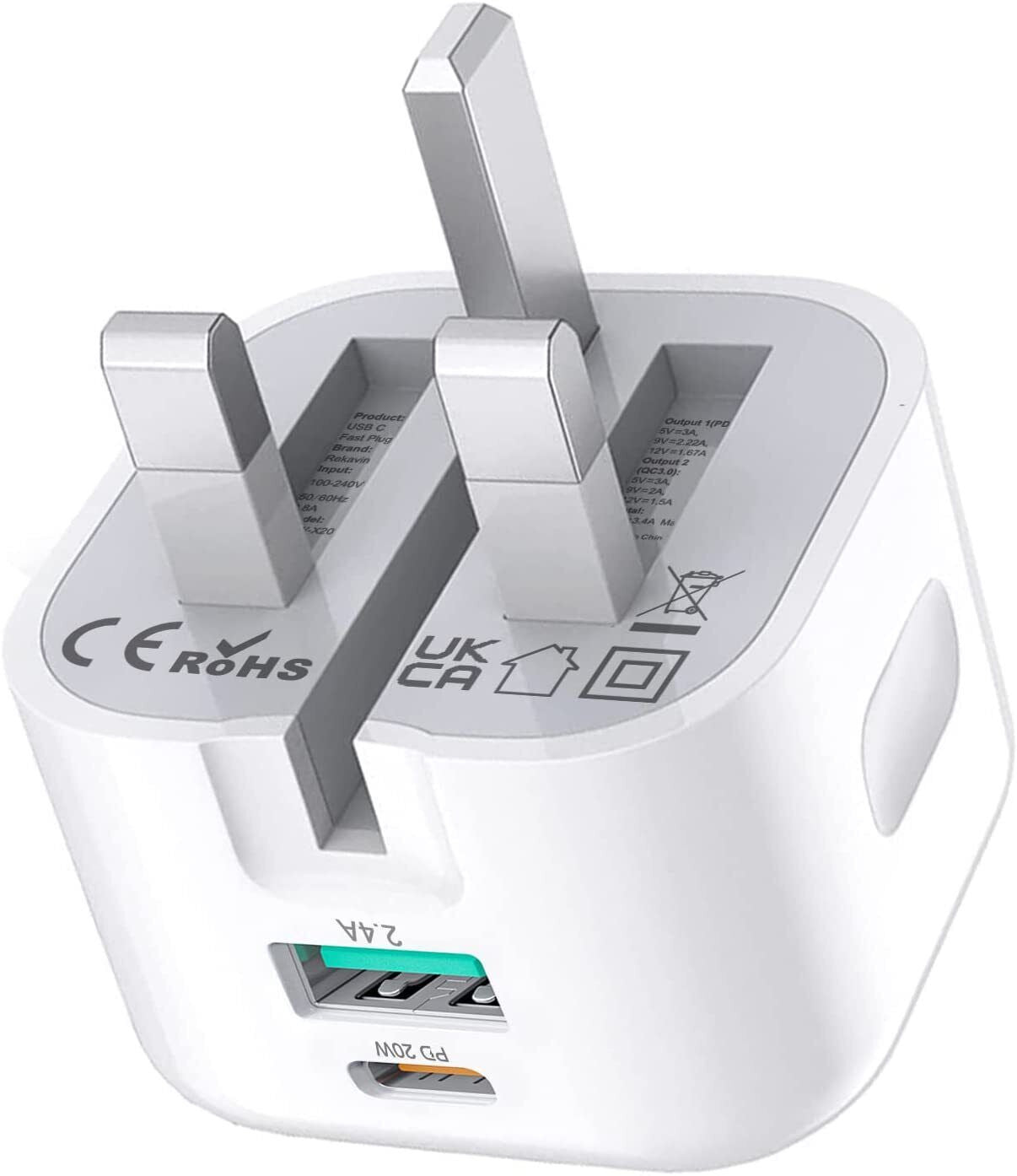 For Phone 16 15 14 Pro Max 16 Plus Fast 20W USB-C PD Plug Charger Adapter Cable