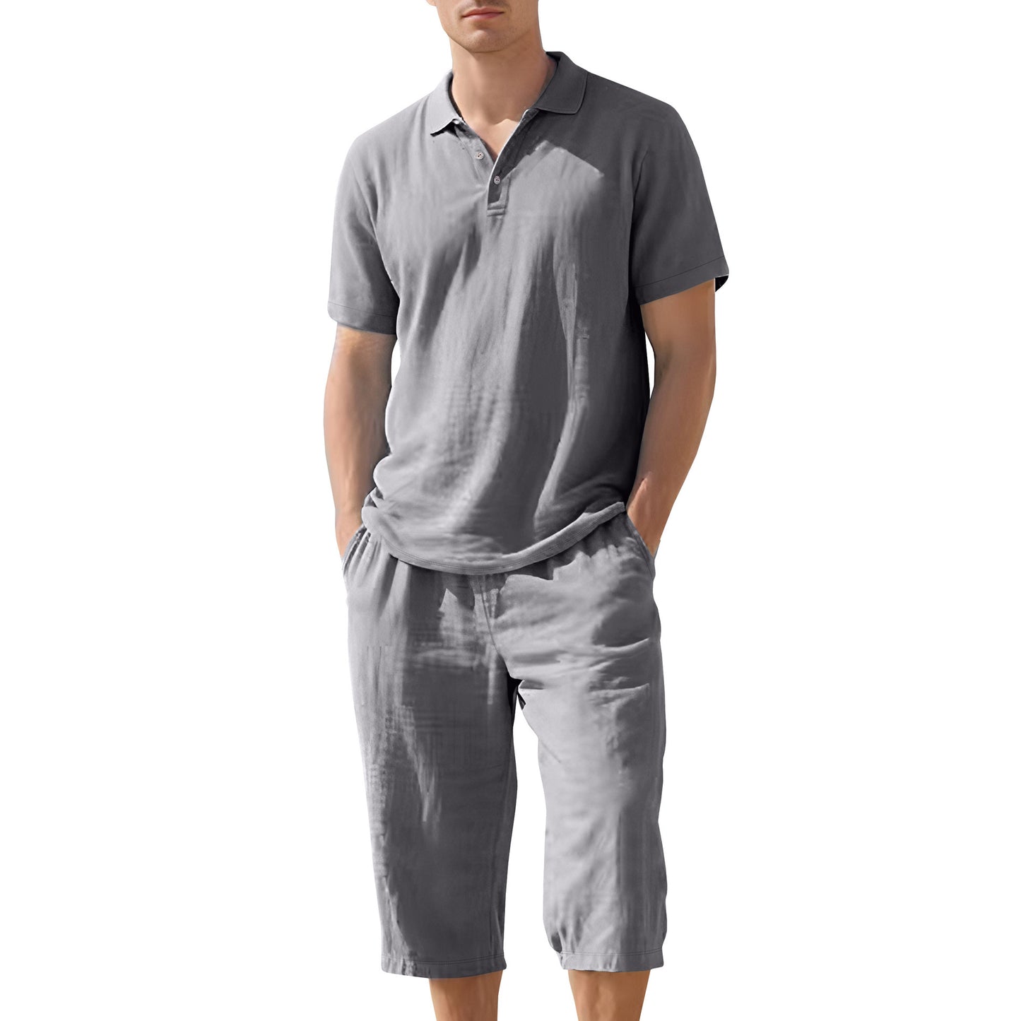 Summer Linen Suit Men's Beach Loose
