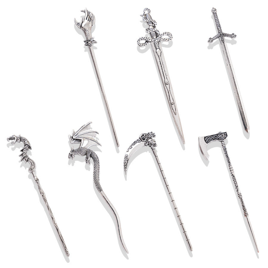 European And American Retro Sickle Omahawk-shaped Hairpin