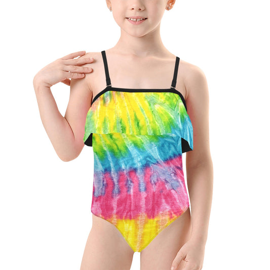 Kids' Spaghetti Strap Ruffle Swimsuit (S26)