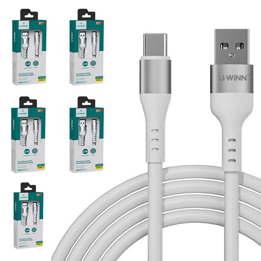 5pzs  Cable Tipo C  2.4 A  1m Usb A Tipo C Para Xiaomi Moto A55 E14 Note 40 G24