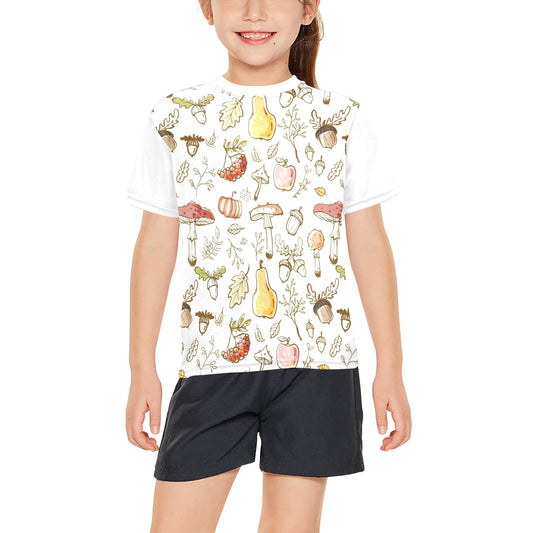 Big Girls' All Over Print Crew Neck T-Shirt(T40-2)