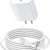 Phone Charger, Cube Phone Charger Travel 1Pack 6FT Lightning Cable Cord Quick Fast Charging Cord USB Wall Chargers Travel Plug Adapter For Phone 16 15 14 13 12 11 X 8 Plus XR XS Max 7 SE IPad, Airpods