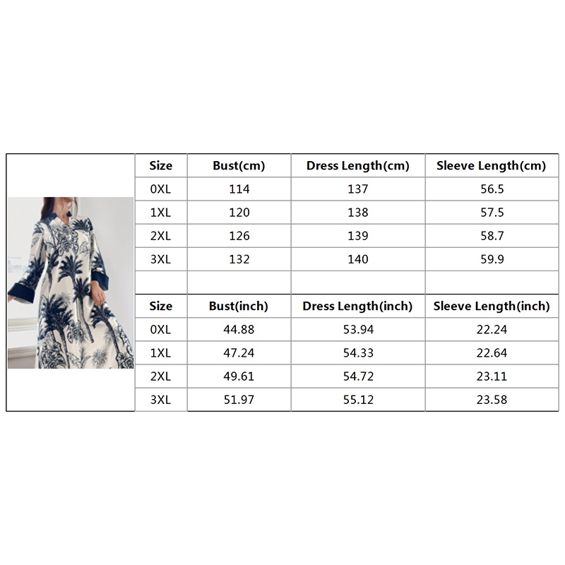 Women's Plus Size Elegant Floral Ink Painting Casual Tunic Dress Notched V Neck Long Sleeve Maxi Dress