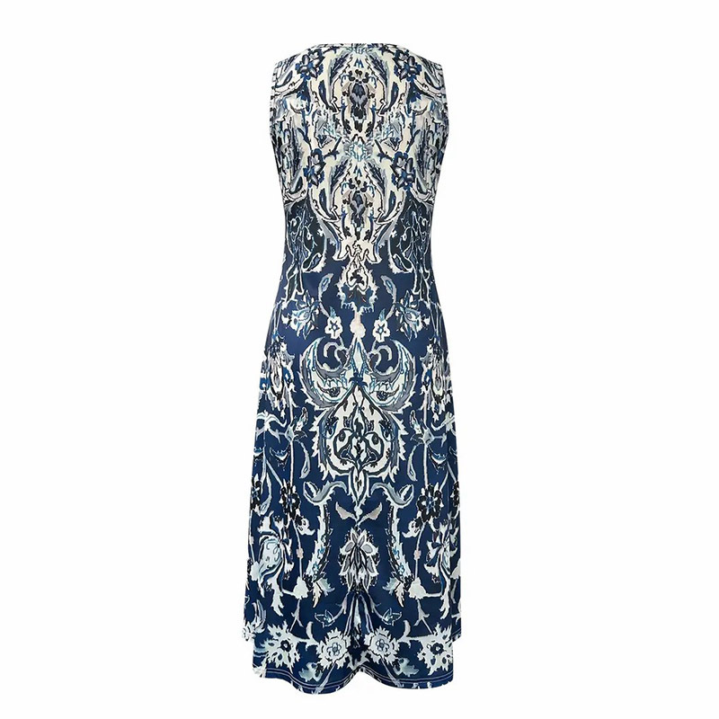 Women's Summer Sleeveless Boho Maxi Sundress Loose, Flowy Casual Beach Midi Dress