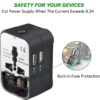 Travel Adapter, Worldwide All In One Universal Travel Adapter Wall Charger AC Power Plug Adapter Wi