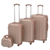Four-Piece Hard Shell Trolley Set Champagne   Four-Piece Hard Shell Trolley Set Coffee Brown