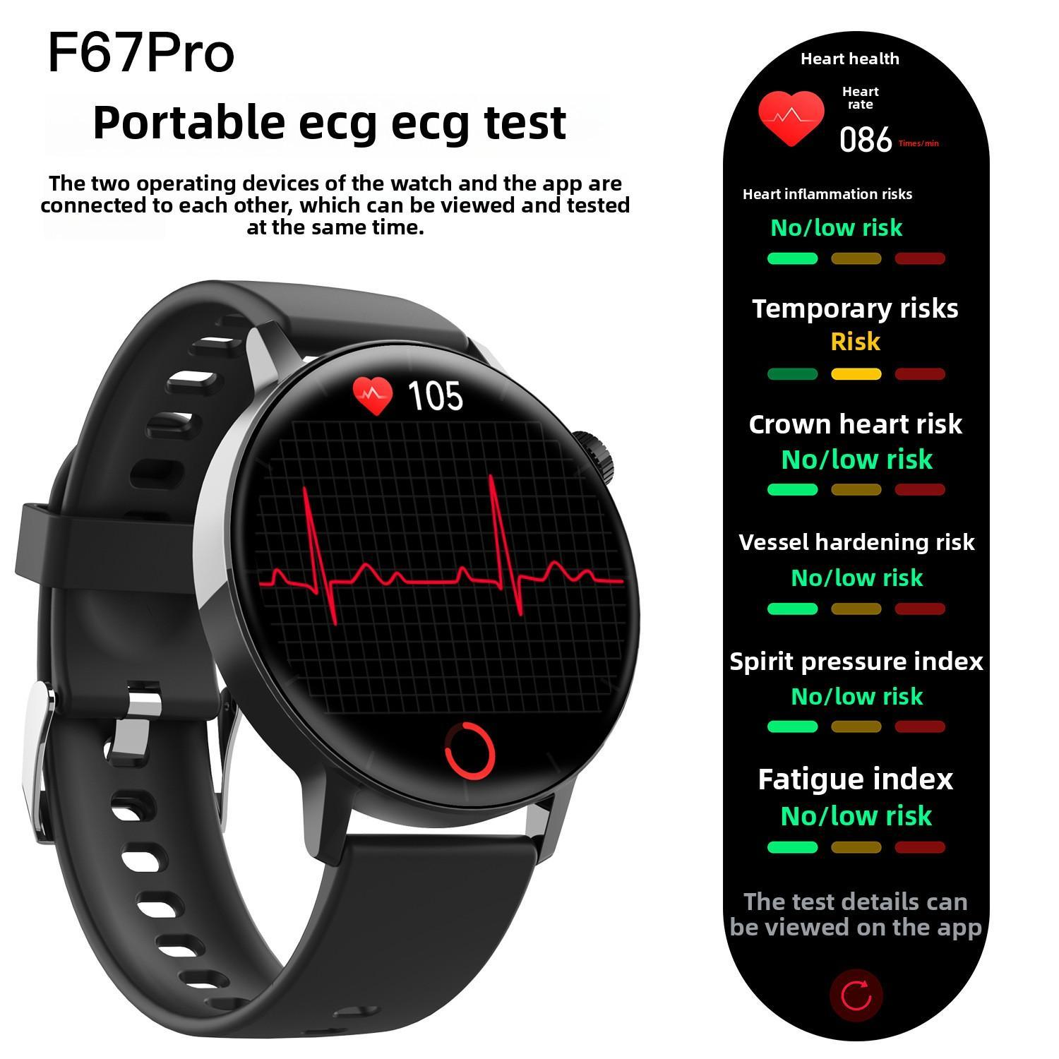 Smart Watch Non-Invasive Blood Glucose Body Temperature Blood Pressure Blood Oxygen Automatic Measurement ECG Ppg Blood Lipid Health Manager