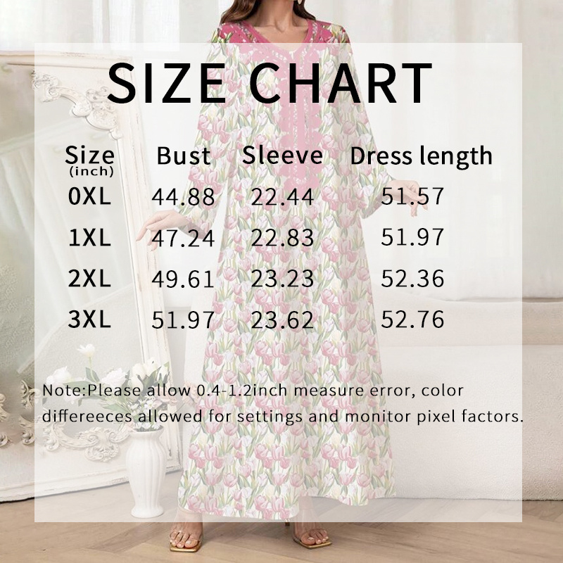 Women's Elegant Pink Floral Print Maxi Dress Vacation Style Long Sleeve A-line Flowy Dress