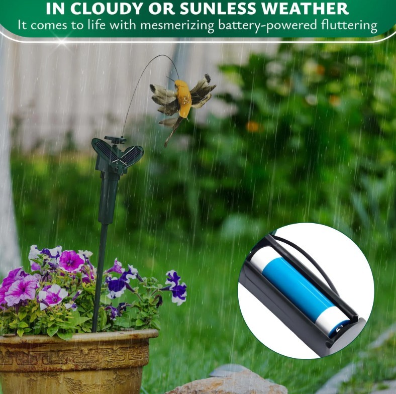 Decorative 3 Pcs Hummingbird Solar Garden Stakes For Yard Decorations Outdoor Cute Design Bright