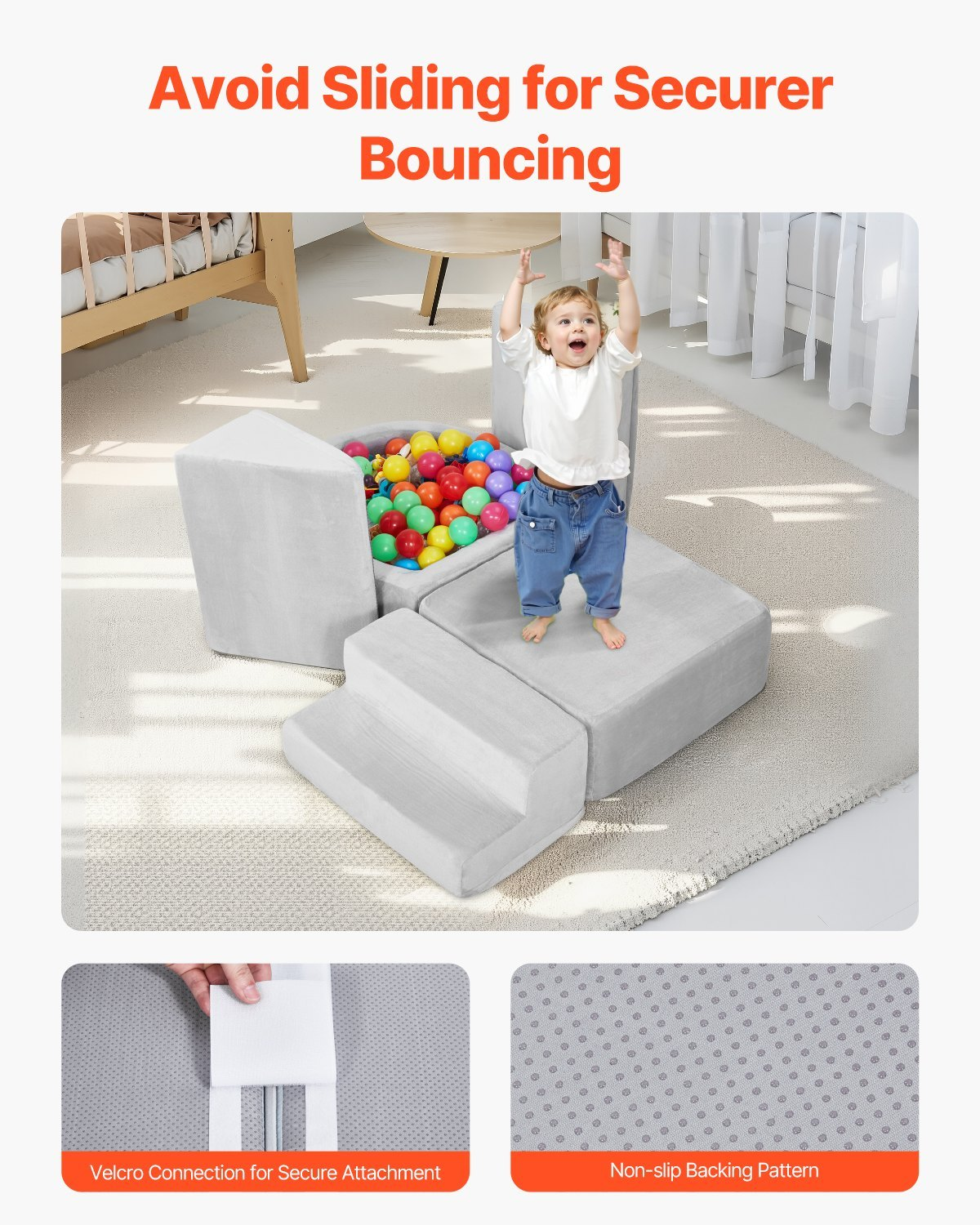 Climbing Toys 5 Piece Foam Climbing Blocks Set With Ball Pit For Toddlers