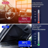 UPF50-Sunshade-UPF50- Compact Roll-Up Sunshade For Front Window - Heat Insulation And UV Protection, Easy-to-Use Auto Interior Accessory, Fits Most Vehicles, Sun Protection Curtain, Sleek Black Umb