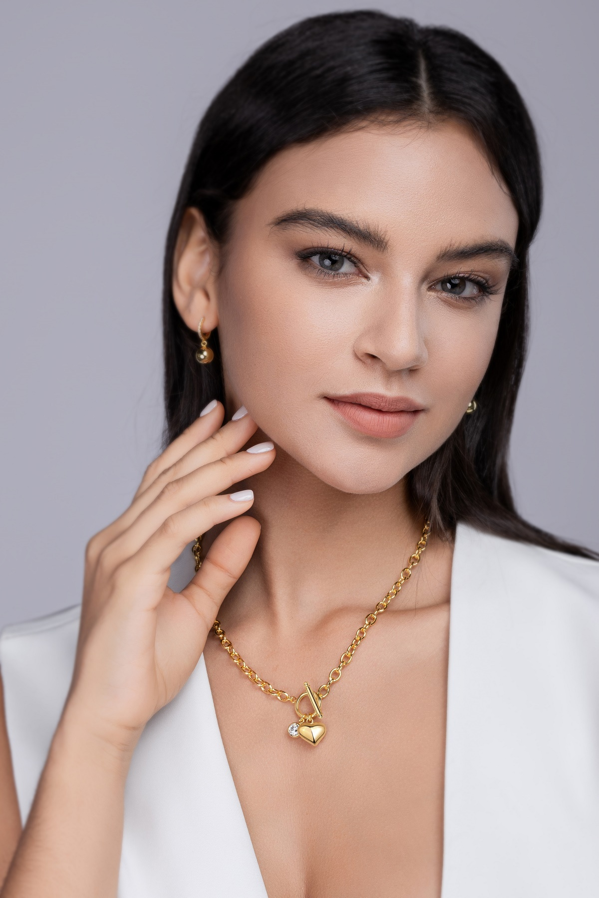 Meteor Wish Luxury Fashion Diamond Pendant Necklace Set With Mosan Diamond Silver Ornaments