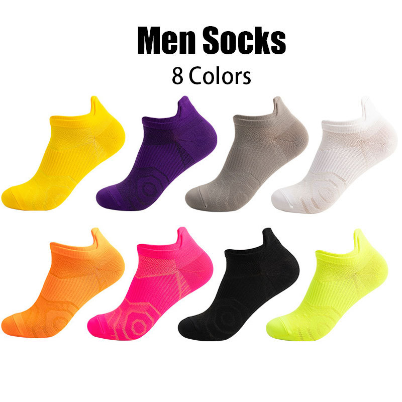 8 Pairs Men Athletic Socks Low Cut Cushion Running Socks Anti-slip And Anti-odor Breathable Comfort For Sports Running Fitness Cycling