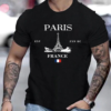 Paris Printed Men's Round Neck Fashionable Short Sleeved Sports T-shirt, Comfortable And Diverse, Suitable For Summer And Spring, Sporty Style, Comfortable And Versatile, As A Gift