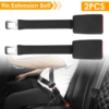 2Pcs Car Seat Belt Extender 9in Buckle Tongue Webbing Extension Safety Belt Auto Belt Clip Lengthening