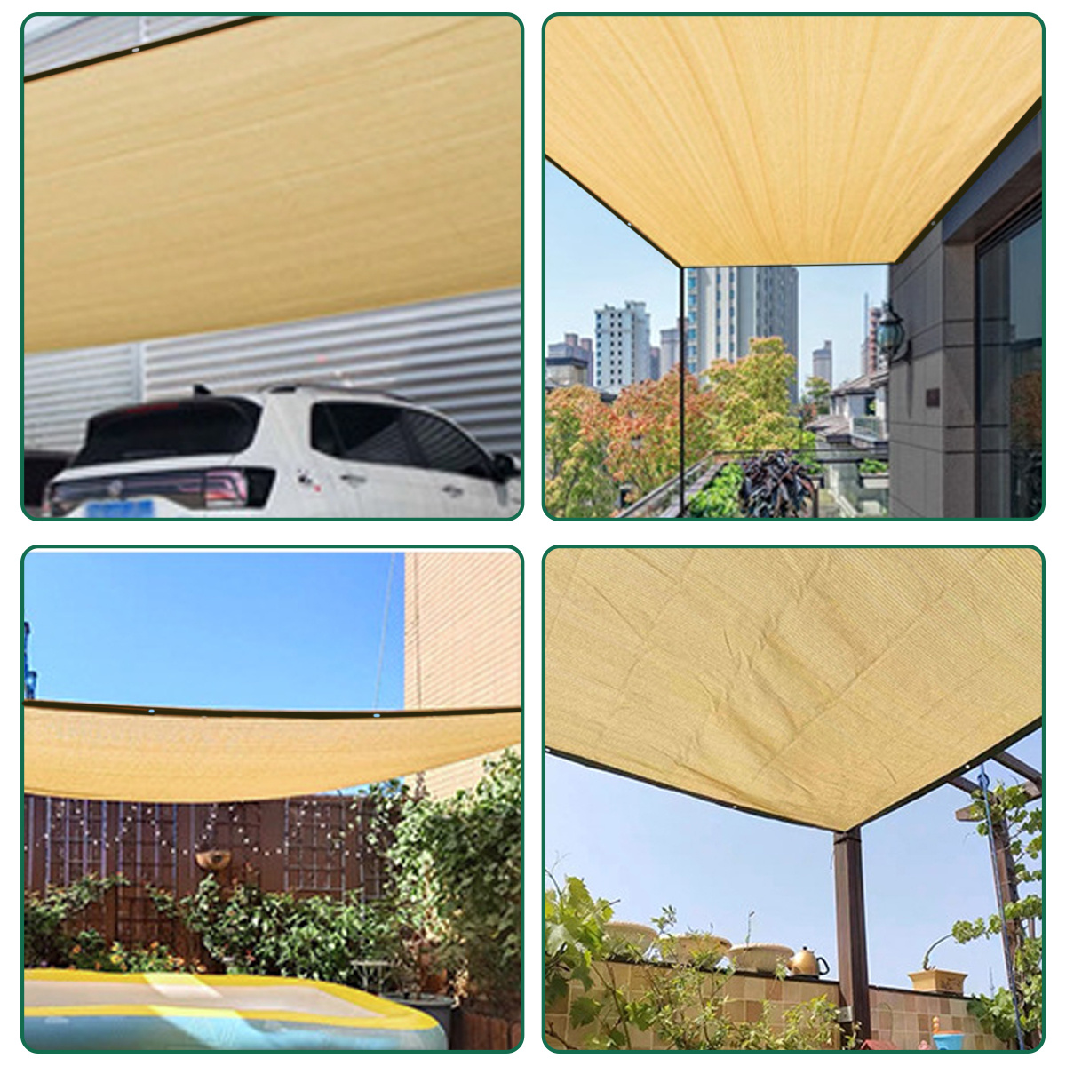 Outdoor - Sunshade Net 3X4 Meters  4 Hooks