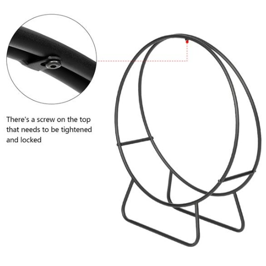 24 Inch Round Indoor Outdoor Wrought Iron Fireplace Wood Stand