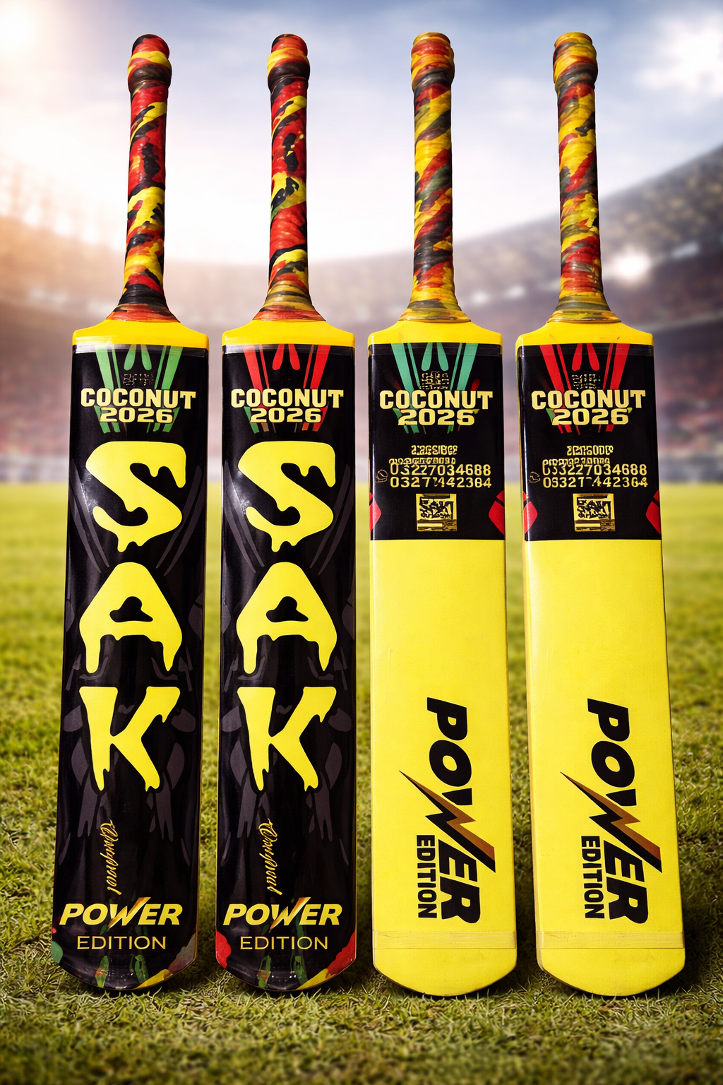 Saki Coconut Wood Cricket Bat for Tape & Tennis Ball Play