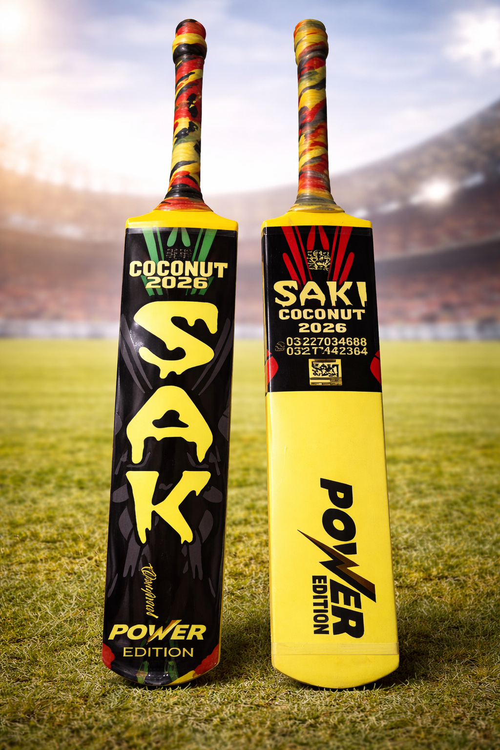 Saki Coconut Wood Cricket Bat for Tape & Tennis Ball Play