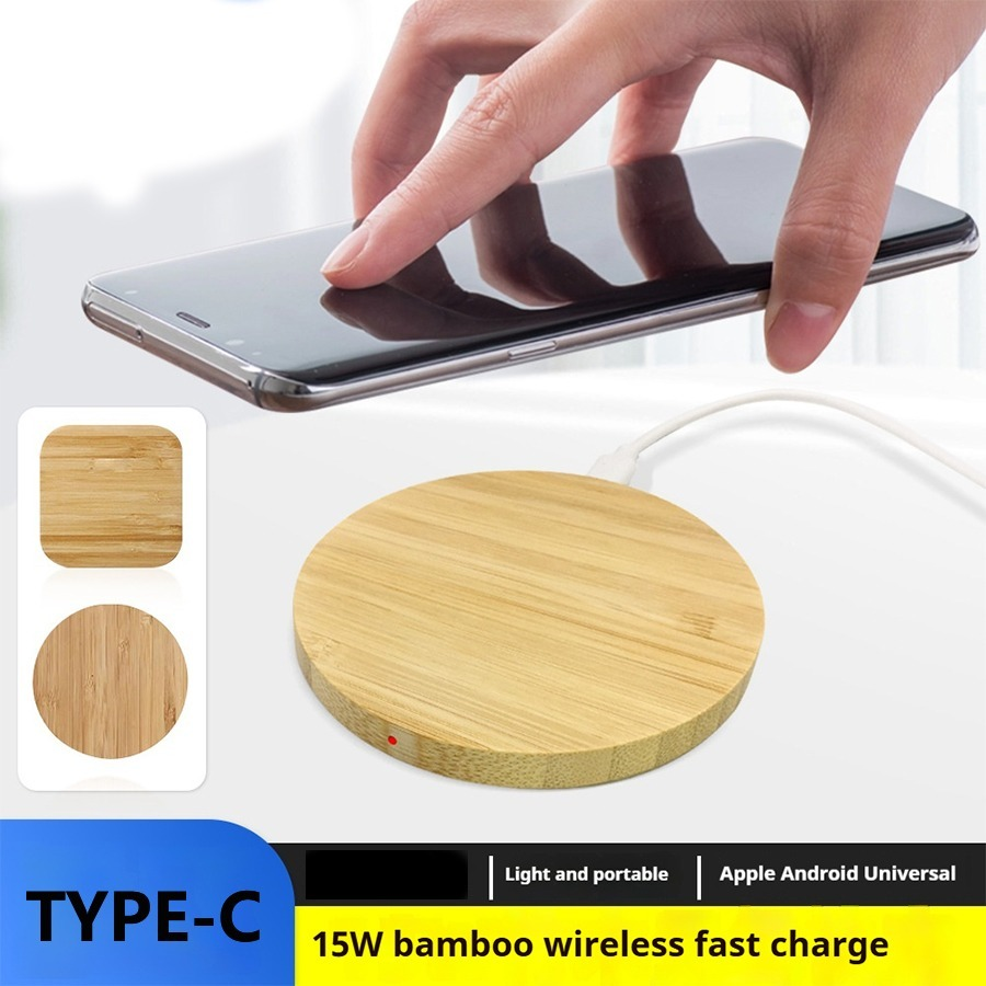 Bamboo Vertical Wireless Charging, Home, Office, Travel Universal, Dual-coil Design, Horizontal And Vertical Screen Can Be Charged, Compatible With All Kinds Of Wireless Charging Equipment