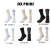 6 Pairs Men Compression Running Socks Quarter Crew Athletic Cushioned Breathable Anti Blister Sweat Odor For Running Hiking Cycling Fitness