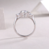 Luxury Fashion Large Diamond Wedding Ring With Moissanite Silver Ring