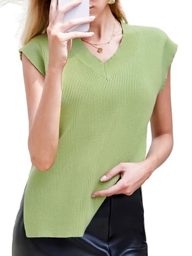 Solid V-neck Vest Sweater